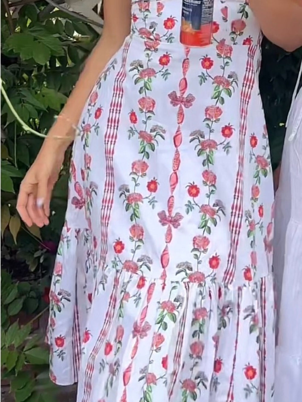 Hill House Pink and Green Floral Striped Midi Dress - Picture 6 of 16